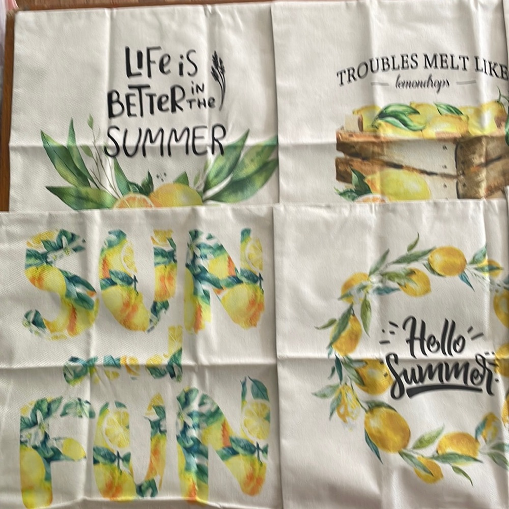 Set of 6 Summer Decorative Pillow Cases